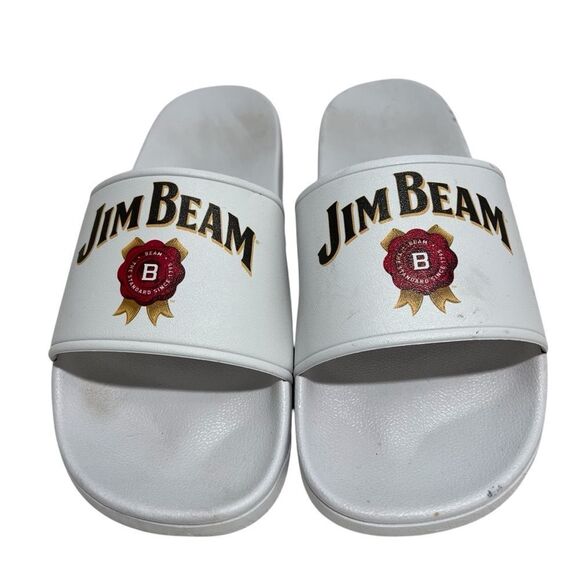 Men's White Jim Beam Whiskey Beach, Pool, Lake Slides -- EU 44/US 11 - Picture 1 of 9